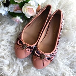 Kurt Geiger Tweed Leather Flats